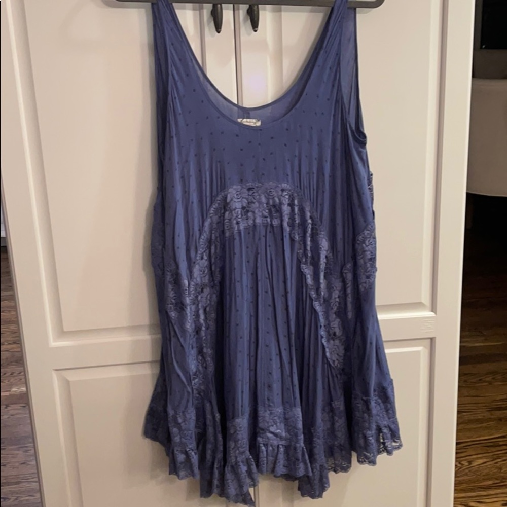 Free People Blue Lace Slip